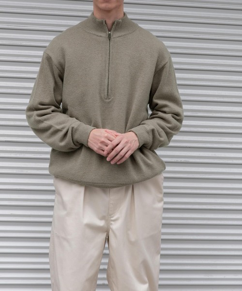 「FORK&SPOON」 長袖ニット 4 ライトブラウン メンズ_画像6