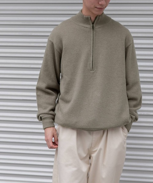 「FORK&SPOON」 長袖ニット 4 ライトブラウン メンズ_画像7