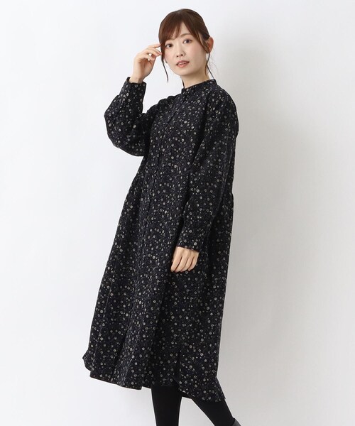 one'sterrace（ワンズテラス） ワンピース コーデュロイ 小花柄 前開き