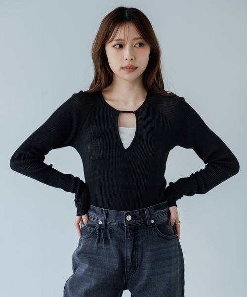 SENEE decollete cut-out bodysuit ホワイト tシャツ decollete cut-out bodysuit（デコルテカットボディースーツ