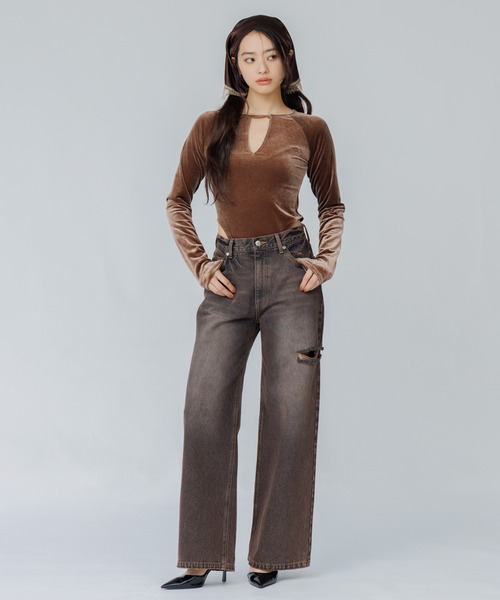 tシャツ decollete cut-out bodysuit（デコルテカットボディースーツ