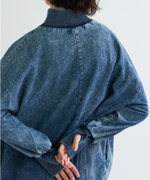 A.D.C.L. ワンピース ハーフジップ デニム ロングワンピース