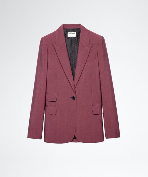 「ZADIG&VOLTAIRE」 テーラードジャケット 34 レッド レディース_画像2