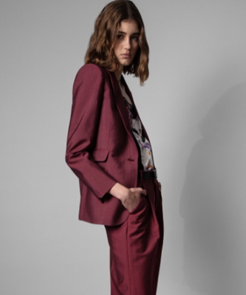 「ZADIG&VOLTAIRE」 テーラードジャケット 34 レッド レディース_画像3