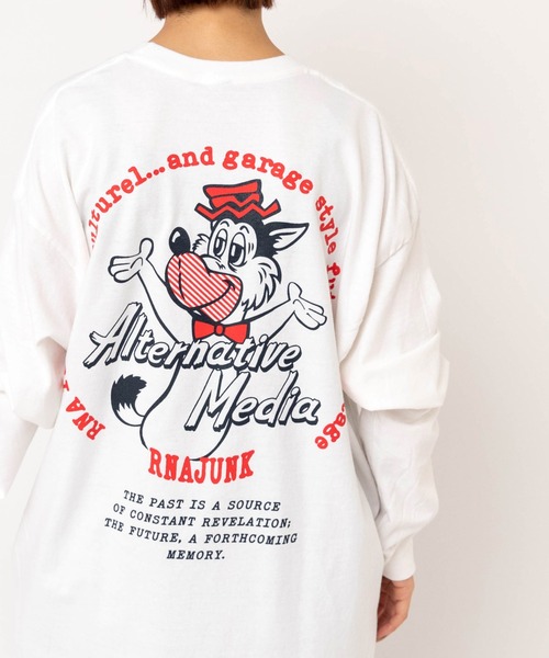 RNA（アールエヌエー） tシャツ M2619 ウルフプリントロンT レディース