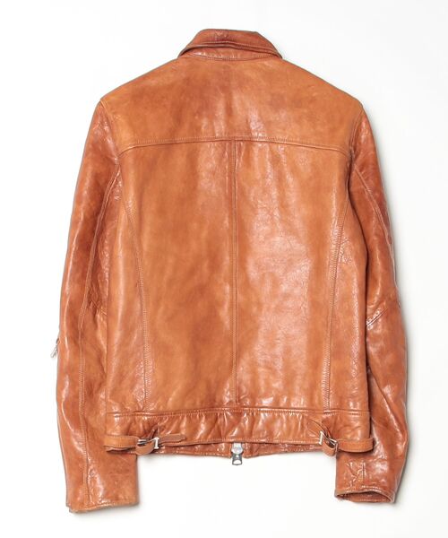 「BLACK by VANQUISH」 レザーブルゾン S ライトブラウン メンズ_画像2