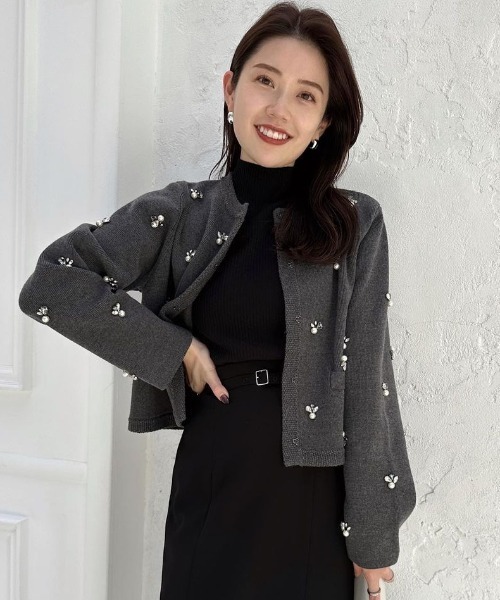 anuans（アニュアンス） ニットカーディガン FREE ホワイト レディース