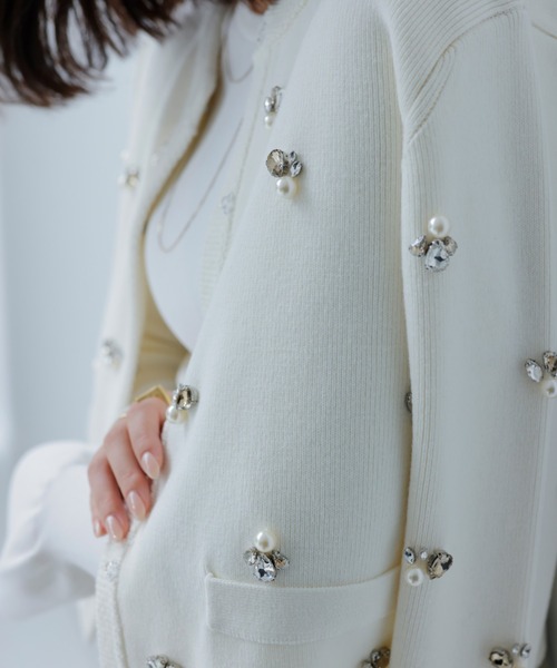 anuans（アニュアンス） ニットカーディガン FREE ホワイト レディース