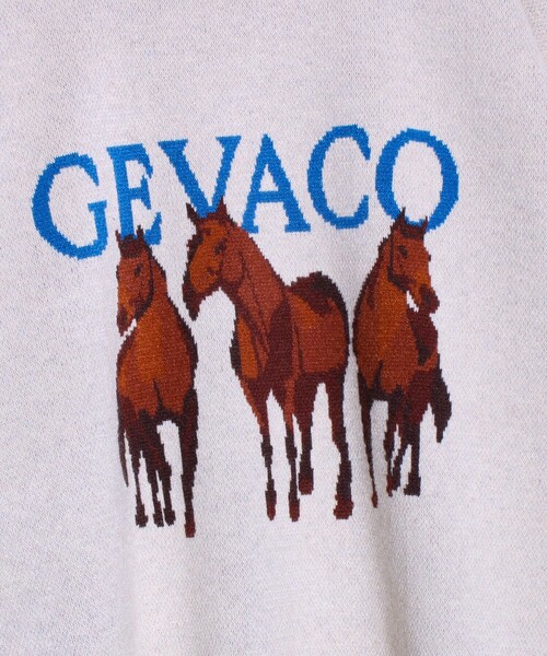 「GEVACO」 長袖ニット M ネイビー メンズ_画像2