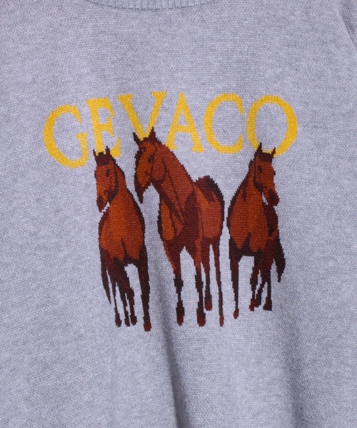 「GEVACO」 長袖ニット M ネイビー メンズ_画像3