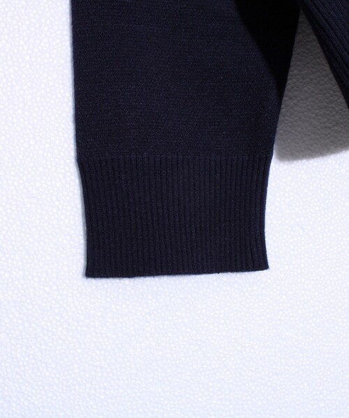 「GEVACO」 長袖ニット M ネイビー メンズ_画像6