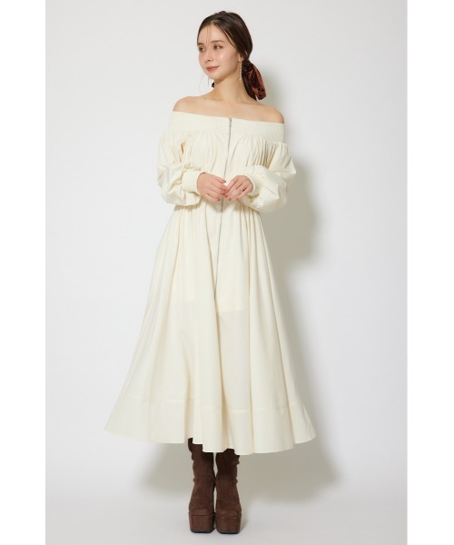 「rienda」 長袖ワンピース MEDIUM アイボリー レディース_画像2