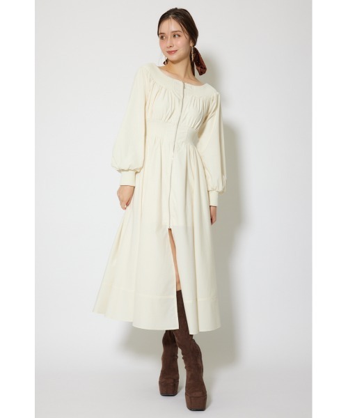 「rienda」 長袖ワンピース MEDIUM アイボリー レディース_画像3