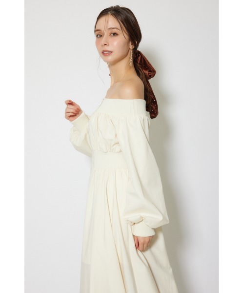 「rienda」 長袖ワンピース MEDIUM アイボリー レディース_画像8
