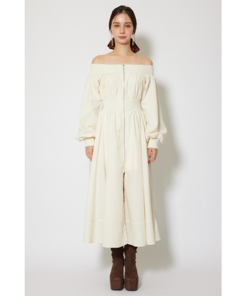 「rienda」 長袖ワンピース MEDIUM アイボリー レディース_画像9