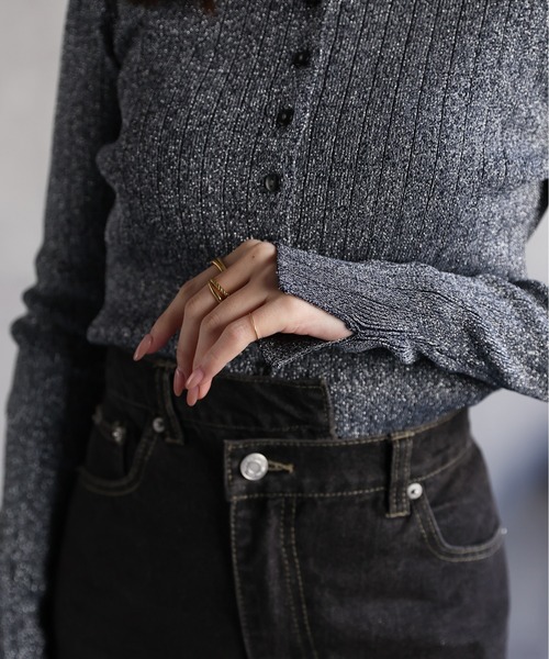 「sakishimatokyo」 ニットカーディガン FREE ネイビー レディース_画像2