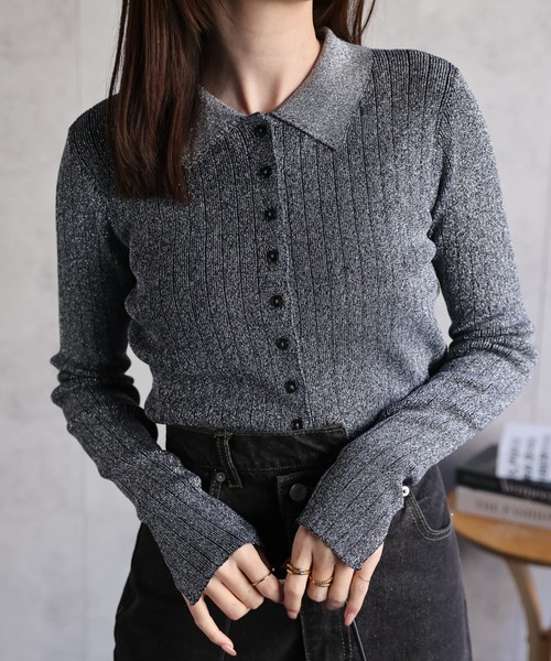 「sakishimatokyo」 ニットカーディガン FREE ネイビー レディース_画像3