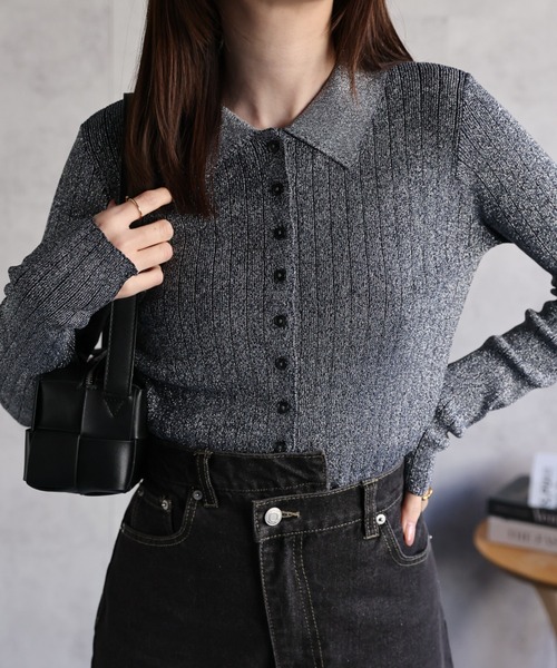 「sakishimatokyo」 ニットカーディガン FREE ネイビー レディース_画像4