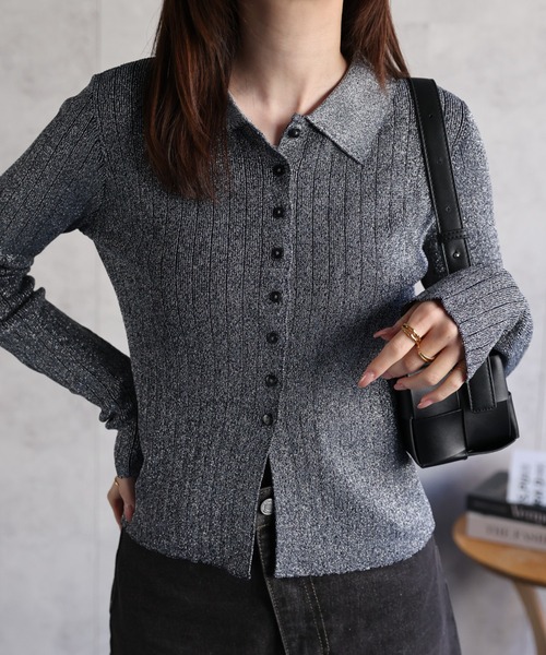 「sakishimatokyo」 ニットカーディガン FREE ネイビー レディース_画像6