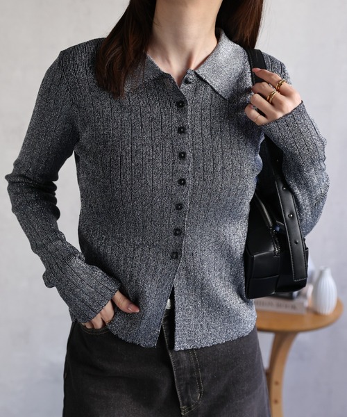 「sakishimatokyo」 ニットカーディガン FREE ネイビー レディース_画像9