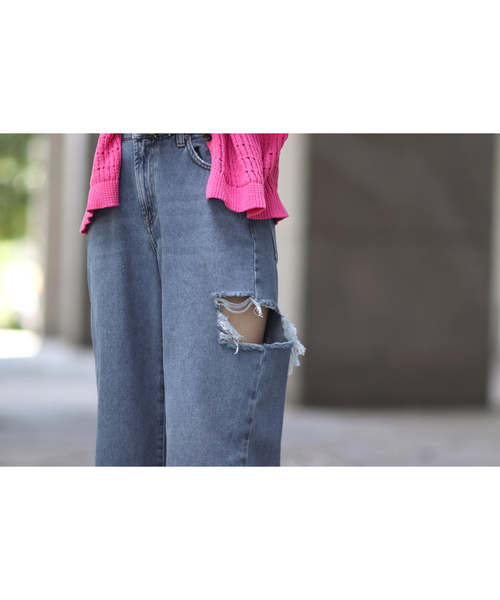 「One Tea spoon」 デニムパンツ 25 ブルー レディース_画像6