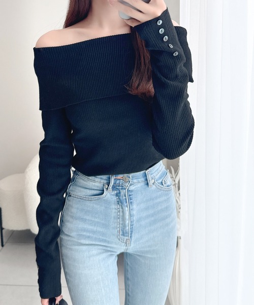 「mily bilet」 長袖ニット X-LARGE ブラック レディース_画像2