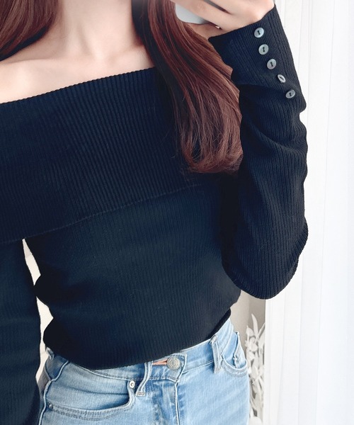 「mily bilet」 長袖ニット X-LARGE ブラック レディース_画像3