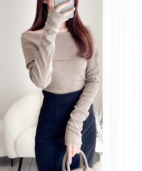 「mily bilet」 長袖ニット X-LARGE ブラック レディース_画像9