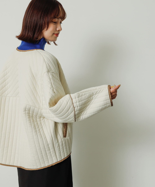 「SENSE OF PLACE by URBAN RESEARCH」 ノーカラージャケット ONE アイボリー レディース_画像6