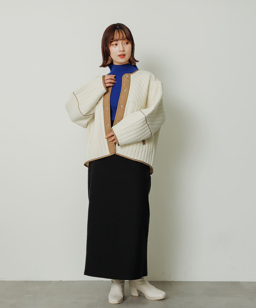 「SENSE OF PLACE by URBAN RESEARCH」 ノーカラージャケット ONE アイボリー レディース_画像8