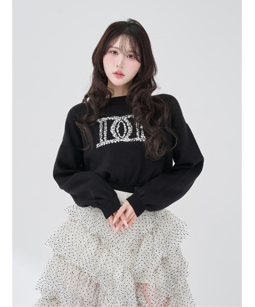 Darich（ダーリッチ） ニット セーター ビジューロゴパフニット