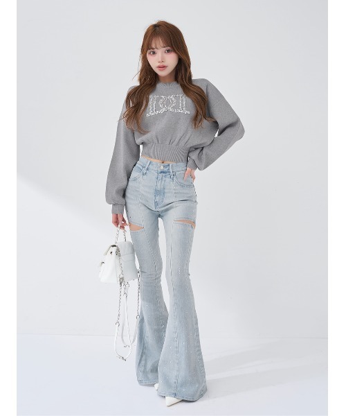 Darich（ダーリッチ） ニット セーター ビジューロゴパフニット