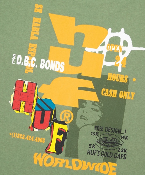 「HUF」 半袖Tシャツ LARGE ホワイト メンズ_画像9