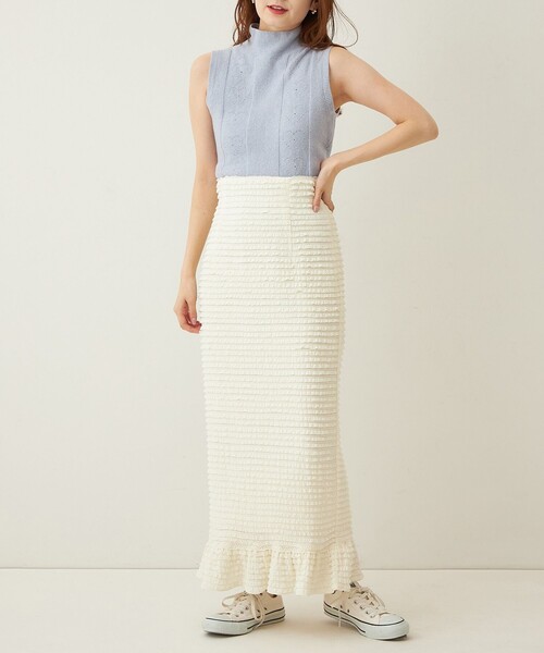 「ME COUTURE」 フリルスカート 1 イエロー レディース_画像3