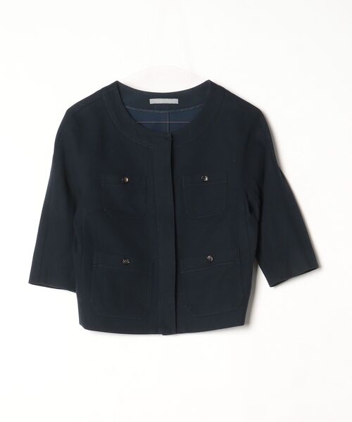 theory luxe(セオリーリュクス) ノーカラージャケット 40 ネイビー theory luxe(セオリーリュクス) ノーカラージャケット 40 ネイビー