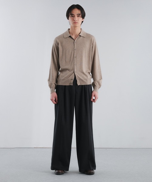 Adoon plain カーディガン SILVER PLATE DETAIL KNIT PORO CARDIGAN