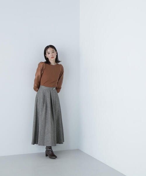 「NATURAL BEAUTY BASIC」 フレアスカート MEDIUM グレー レディース_画像3