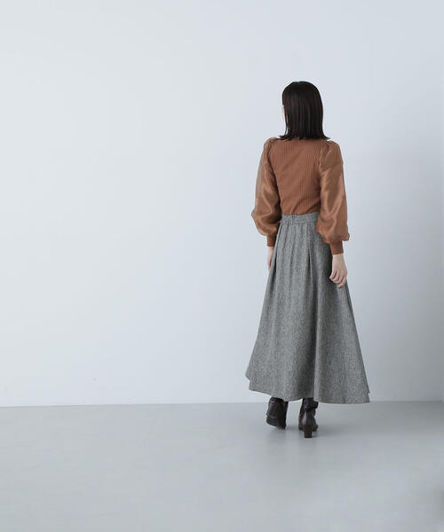 「NATURAL BEAUTY BASIC」 フレアスカート MEDIUM グレー レディース_画像5