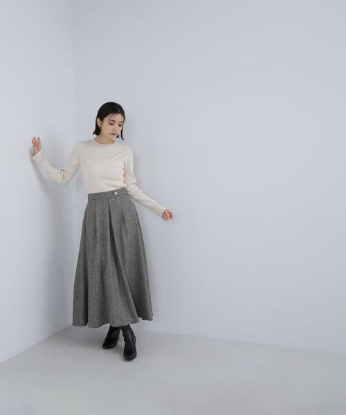 「NATURAL BEAUTY BASIC」 フレアスカート MEDIUM グレー レディース_画像6