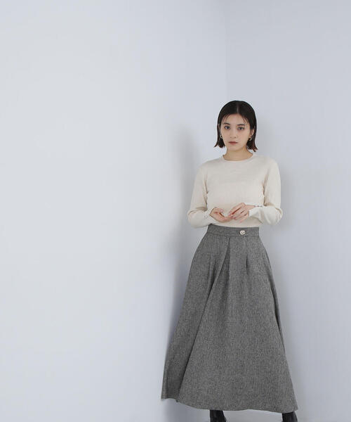 「NATURAL BEAUTY BASIC」 フレアスカート MEDIUM グレー レディース_画像7