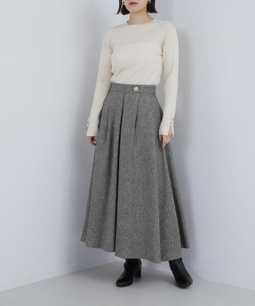 「NATURAL BEAUTY BASIC」 フレアスカート MEDIUM グレー レディース_画像9
