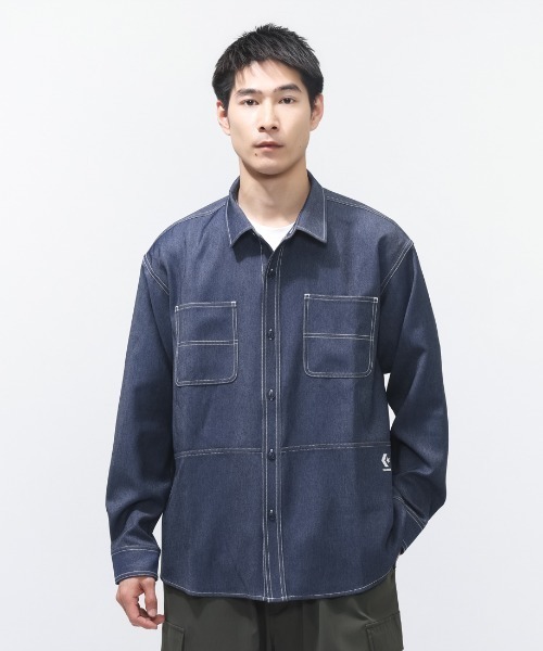 CONVERSE（コンバース） uvカット シャツ SYNTHETIC DENIM SHIRT M