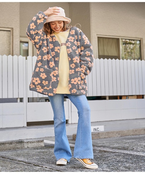 「anap mimpi」 ノーカラージャケット FREE グレー レディース_画像4