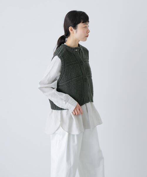 かぐれ ベスト ジレ 2WAY綿麻ニットベスト レディース : ZOZOTOWN