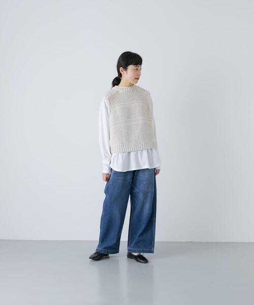 かぐれ　ベスト ジレ リネンコットンワイドベスト レディース カグレ かぐれ リネンコットンワイドベスト （ブラック