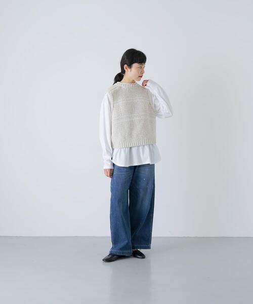 かぐれ ベスト ジレ 2WAY綿麻ニットベスト レディース : ZOZOTOWN