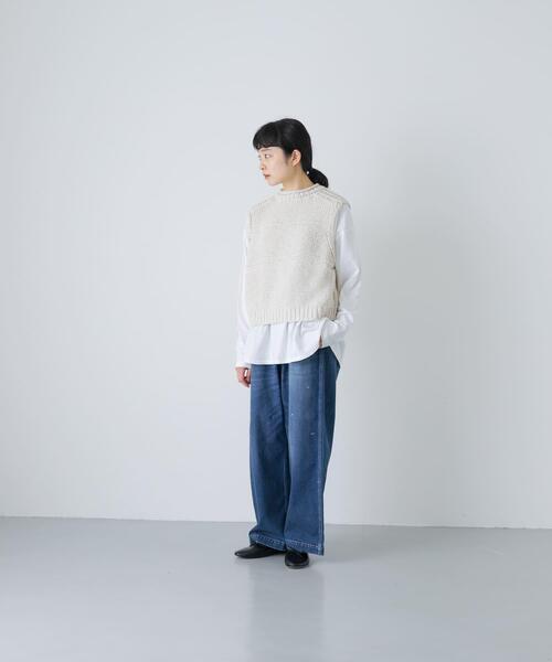 かぐれ ベスト ジレ 2WAY綿麻ニットベスト レディース : ZOZOTOWN