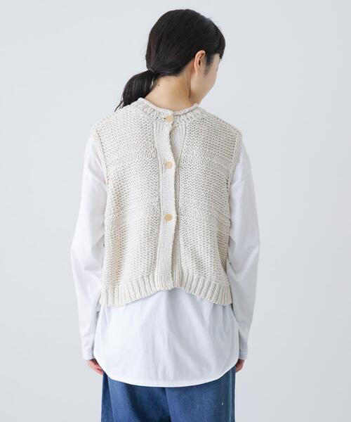 かぐれ ベスト ジレ 2WAY綿麻ニットベスト レディース : ZOZOTOWN