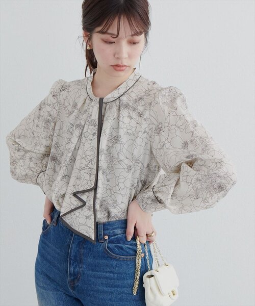 「natural couture」 長袖ブラウス FREE オフホワイト レディース_画像2