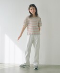 tシャツ テレコ マルチボーダー Tシャツ 1...の詳細画像2